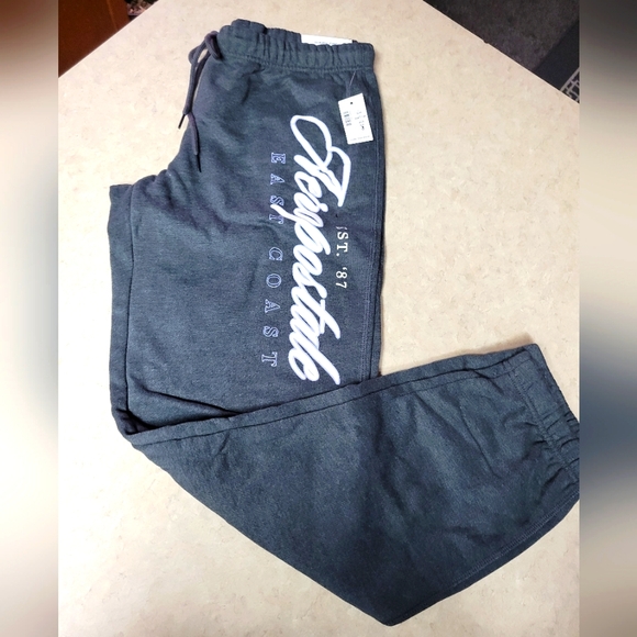 Aeropostale womens large classic cinch sweat pants logo grey - Picture 1 of 7